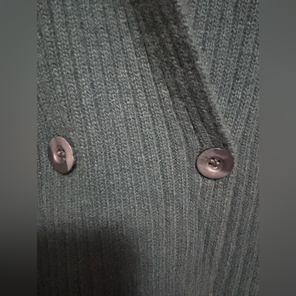 Vintage Daniel Hechter double breasted cardigan coat dark green pockets size M - Picture 5 of 8